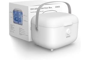 SANSI 15W UV Light Sanitizer Box with 360° UVC Chips, Sanitizes in 5 Minutes 5.1L Large Capacity Sanitizer for Baby & The Whole Family