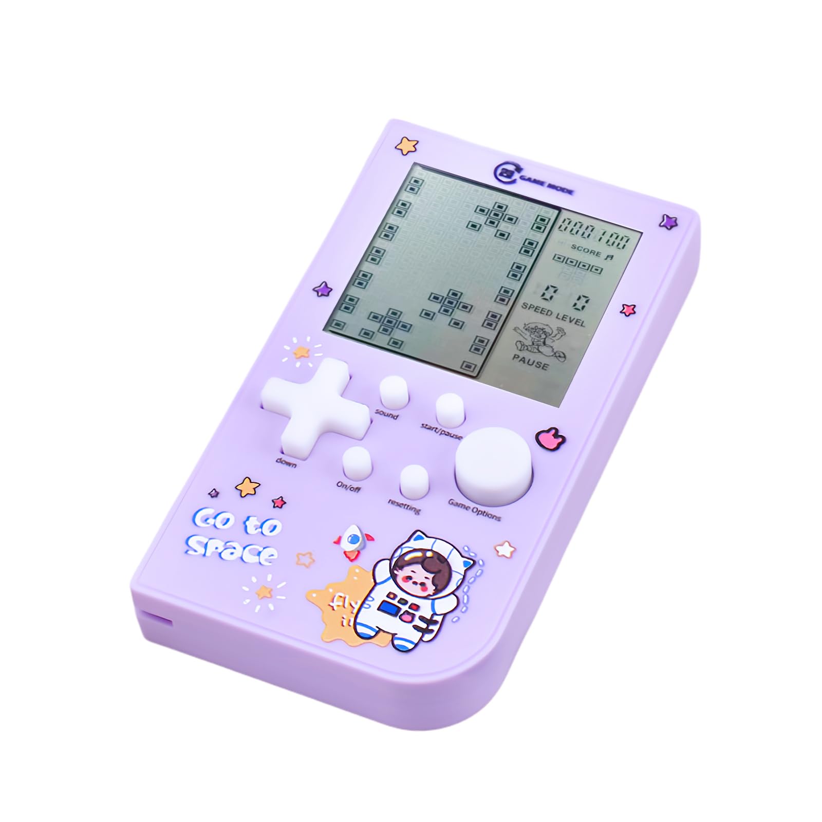 TAQY New Block Game console with 26 Game Macaron Colors Retro Game Machine Pocket Game Machine Brick Game/Racing/Tank Battle Puzzle Toy Electronic Nostalgic Handheld Device Children's Gift (Purple) — image 1