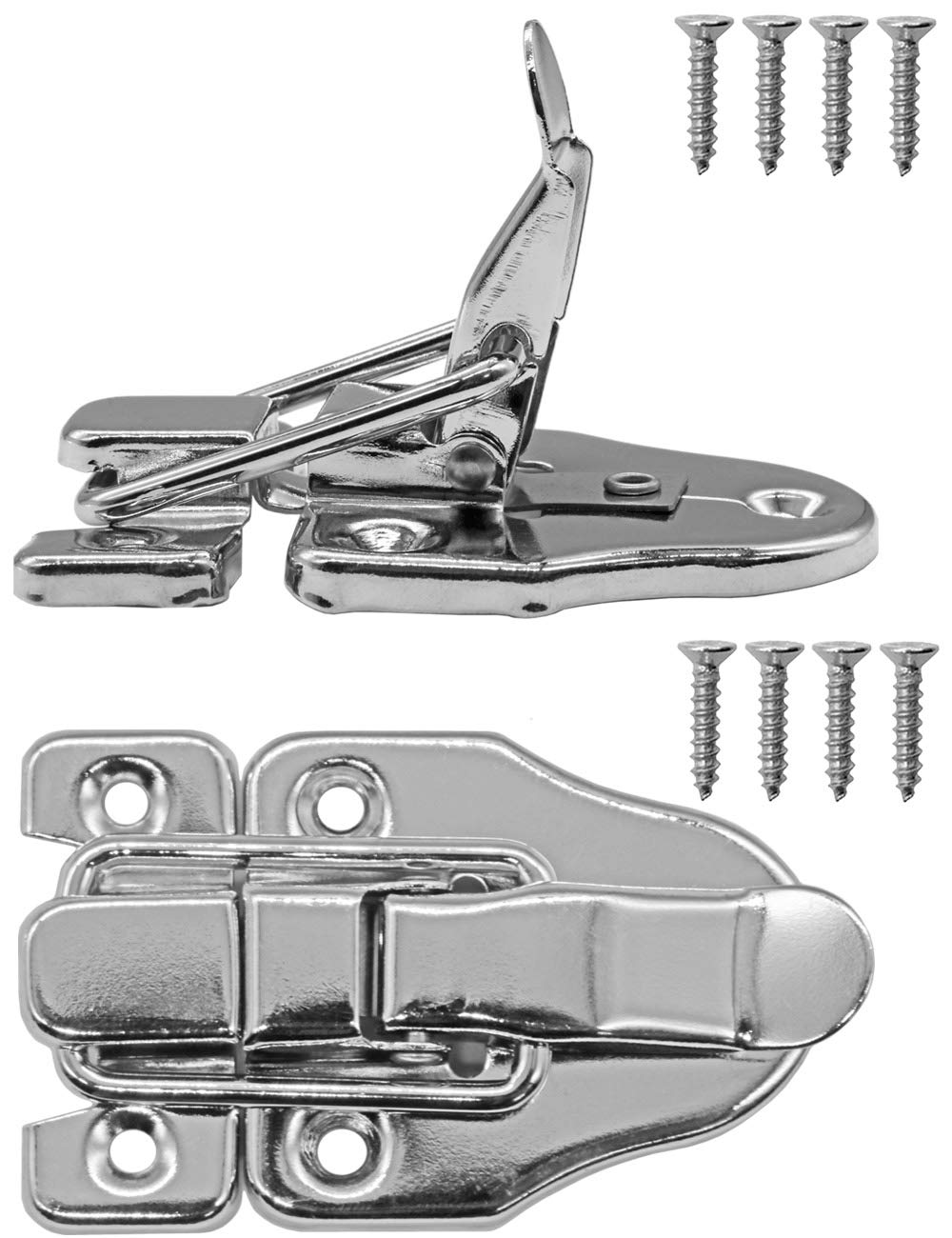 FUXXER 2 x Clasps for Chests, Boxes, Shackle Locks, 60 x 40 mm, Silver