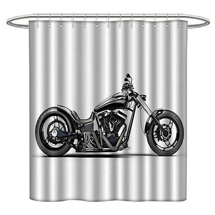 Anshesix Manly Decorkids Shower Curtaincustom Made Motorcycle