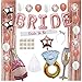 Bridal Shower Decorations by Serene Selection, Bachelorette Party Supplies, Rose Gold, White, Confetti Balloons, Fringe Curtain Backdrop, Bride to be Sash, Veil, Bride & Bride Tribe Tattoo