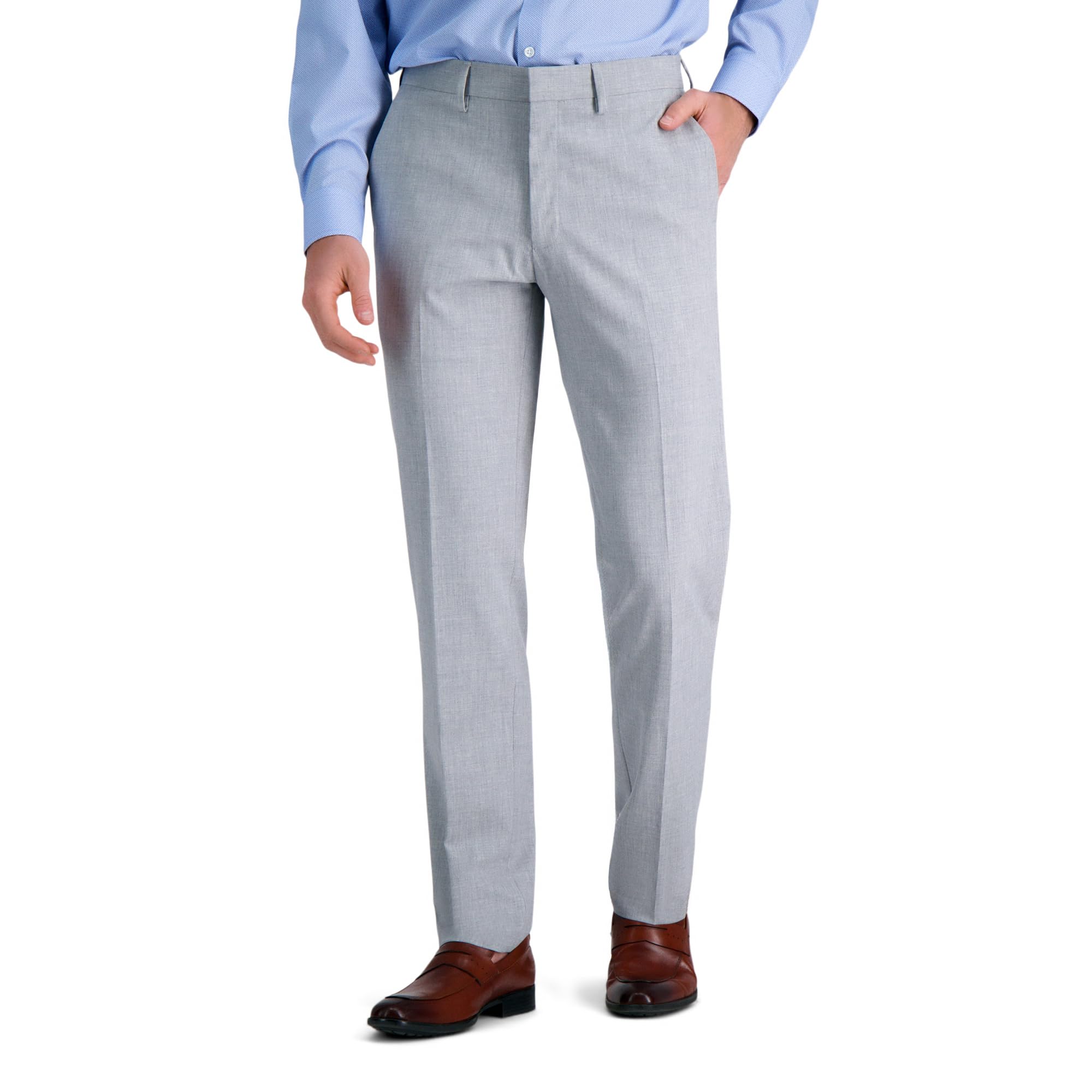 Haggar J.M Mens 4-Way Stretch Dress Casual Pants, Rich Black, 36W x 34L US Image