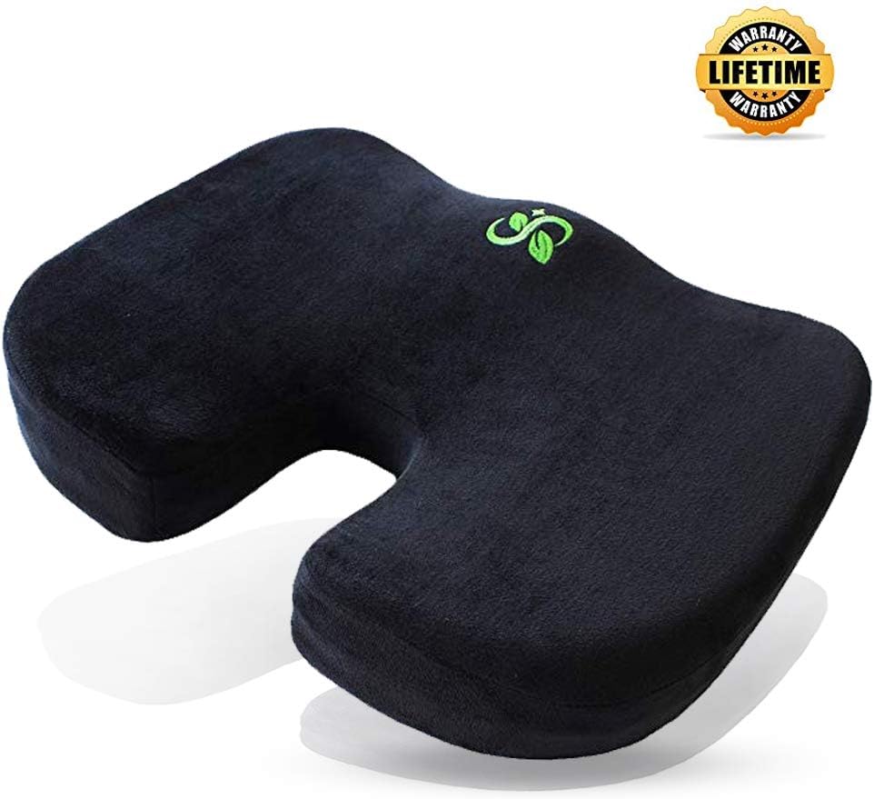 NBZS Seat Cushion Coccyx Cushion Office Chair Cushion of 100% Pure Memory Foam & Relieve Orthopedic,Back, Sciatica, Coccyx and Tailbone Pain for Car Butt Pillow