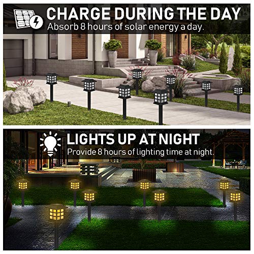 Molbory Solar Pathway Lights Outdoor, 6 Pack Solar Garden Lights Outdoor, Waterproof Solar Powered Garden Lights Landscape for Garden Patio Yard Landscape Pathway and Driveway (Warm White)