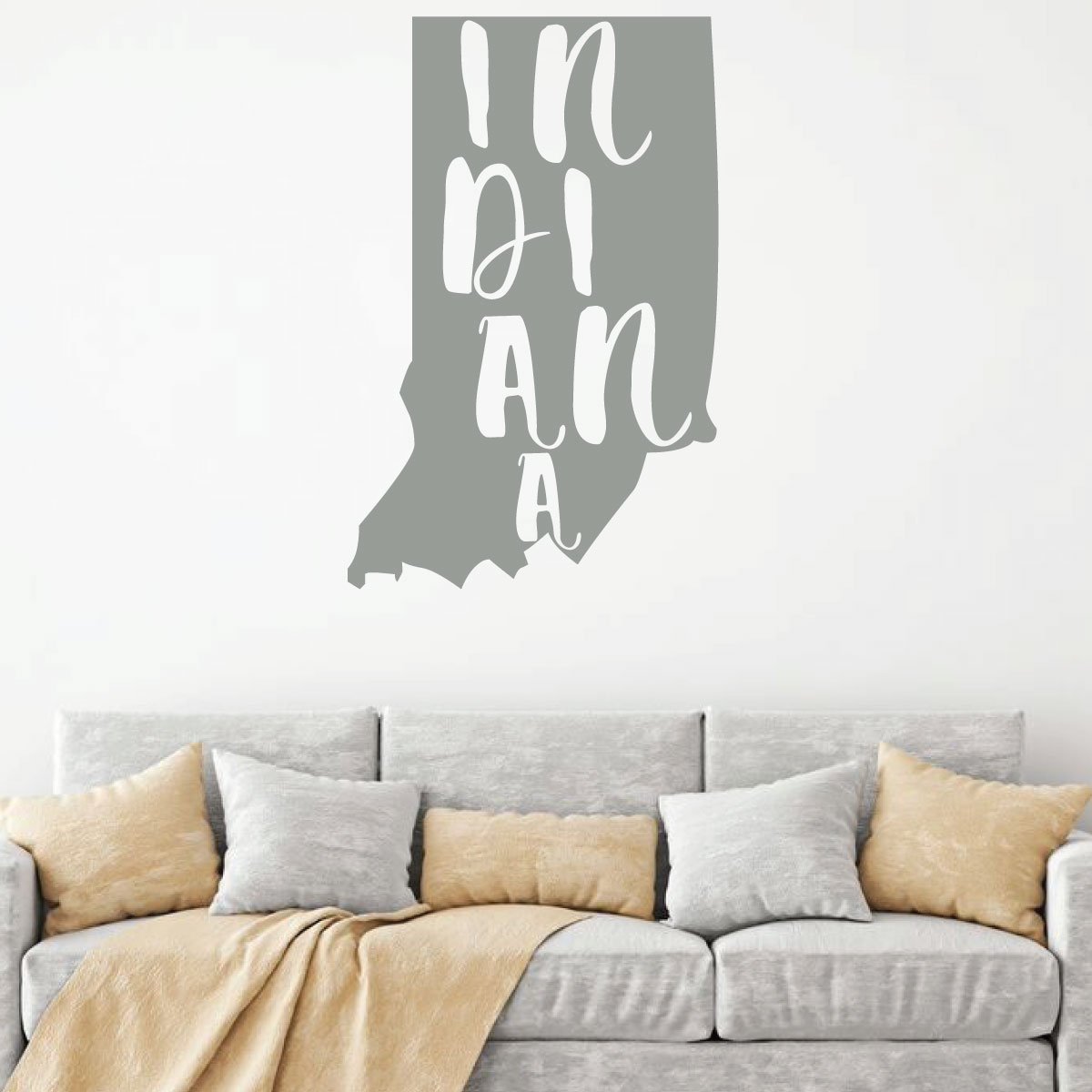 Amazon Com Indiana Wall Decal State Silhouette Vinyl Art For