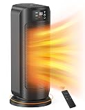 Faryuan Space Heaters for Indoor Use, 1500W Fast Heating, Portable Ceramic Heater with Thermostat, 4 Modes, Timer, Oscillating Electric Room Heater with Remote, Safe for Office Bedroom Large Room Use