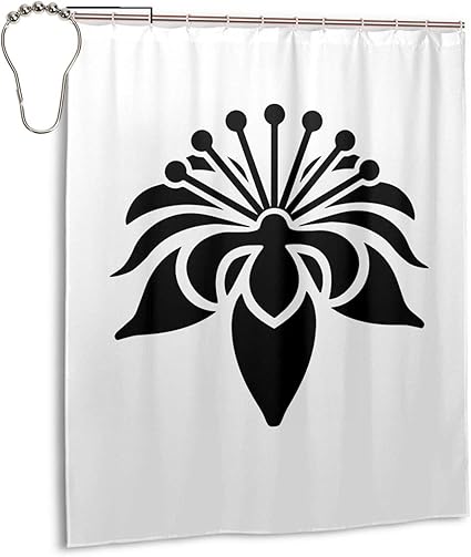 Amazon Co Jp 横見芹葉黄連 秀麗 よこみせりばおうれん 花個紋 開運 好運 シャワーカーテン お風呂用 目隠し 防カビ 厚手 防水 180x150cm ホーム キッチン