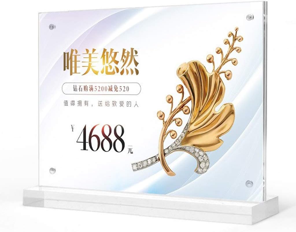 LXJ Menu Holder Menu Sign Bracket Acrylic Sign Bracket (3 Packs) Display Stand for menu Rack, Table Card Holder A4 Display Stand (Color : A, Size : 100×150mm)