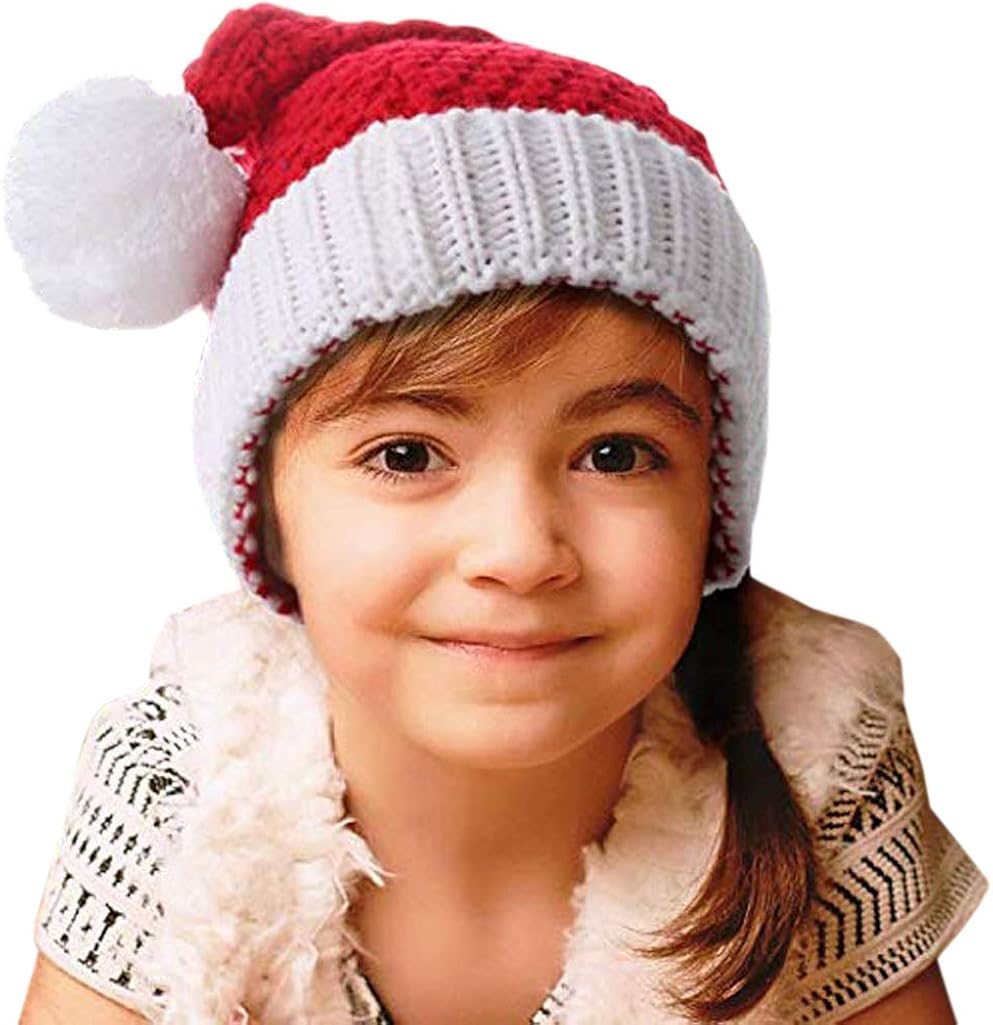 HINDAWI Winter Beanie Hat Scarf Gloves for Kids (5-14 Years) Snow Knit Skull Caps Boys Girls Infinity Scarves Touch Screen Mittens: Clothing