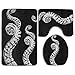 FPDragon Octopus Legs Bathroom 3-Piece Mat Sets Pedestal Mat+Lid Toilet Cover+Bath Mat Doormat Non-slip Rug