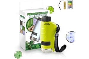 XIEJY Mini Microscope for Kids, 2025 Upgrade Your Little Scientist Microscope Mini Microscope for Kids, Kids Microscope Handheld Mini Scope Portable Microscope for Kids (Green)