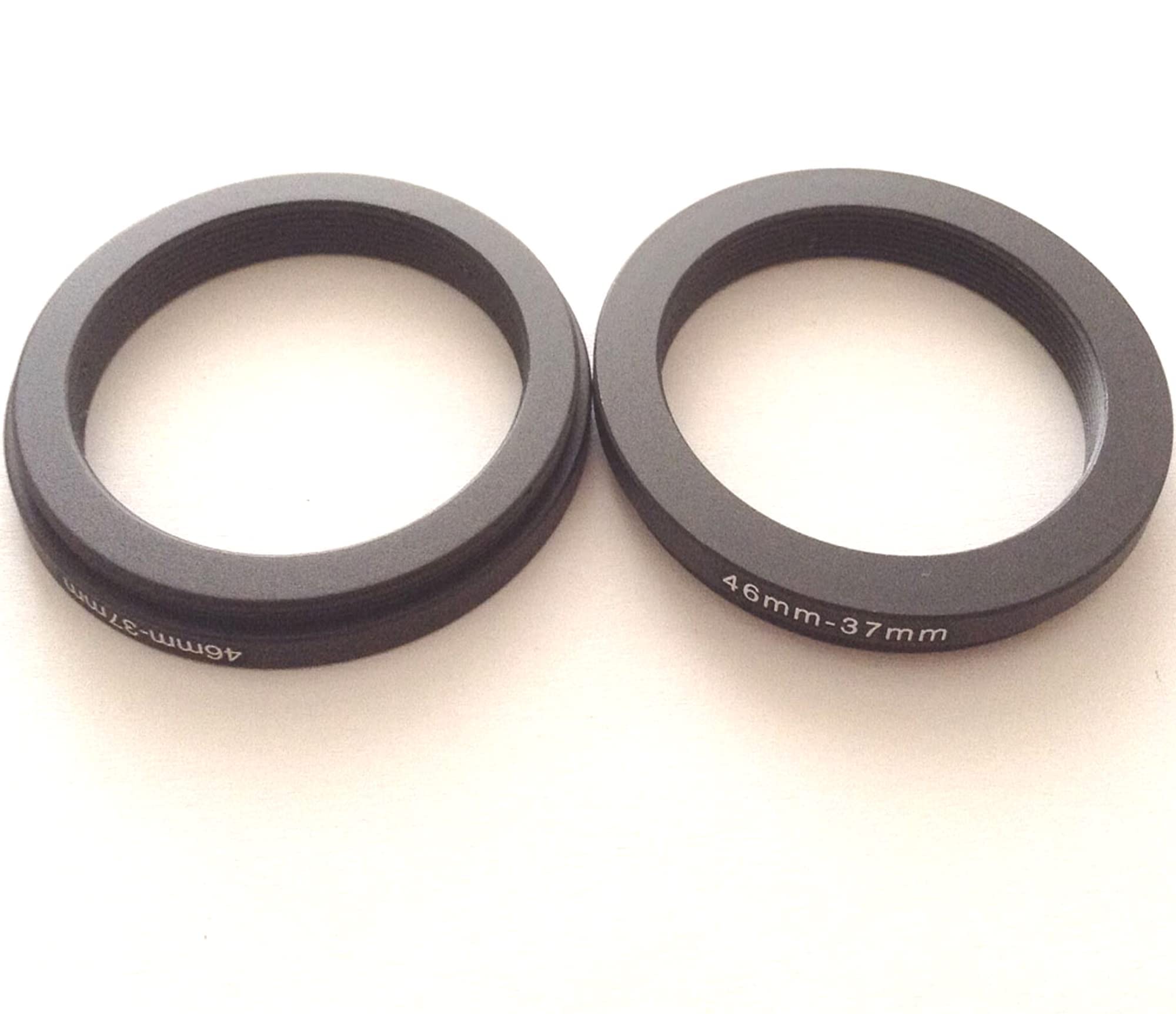 2x Metal 46-37mm Step-Down Rings D-SLR Video Camera Lens Connector Size Adapter 46mm To 37mm Filter Aperture Connect-ing 46-37 Circle Screws Photo Picture View Fix Photograph Parts Accessories