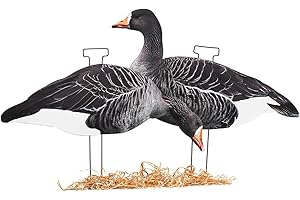 Heerweiyi Silhouette Goose Decoys 12pcs (with support rods), attachable and detachable, easy to carry, special PE sheet + ke multi-color printing, waterproof and fade-proof.