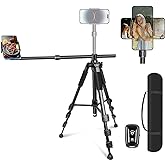 Elitehood Overhead Tripod for iPhone [Heavy Duty & Ultra-Stable], 25in Horizontal iPhone Tripod for Filming Recording, 360° S