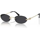 TYA Retro Small Oval Sunglasses for Women Men, 2026 Trendy Rimless Sun Glasses Fashion Narrow Shades Y2K Designer Sunnies