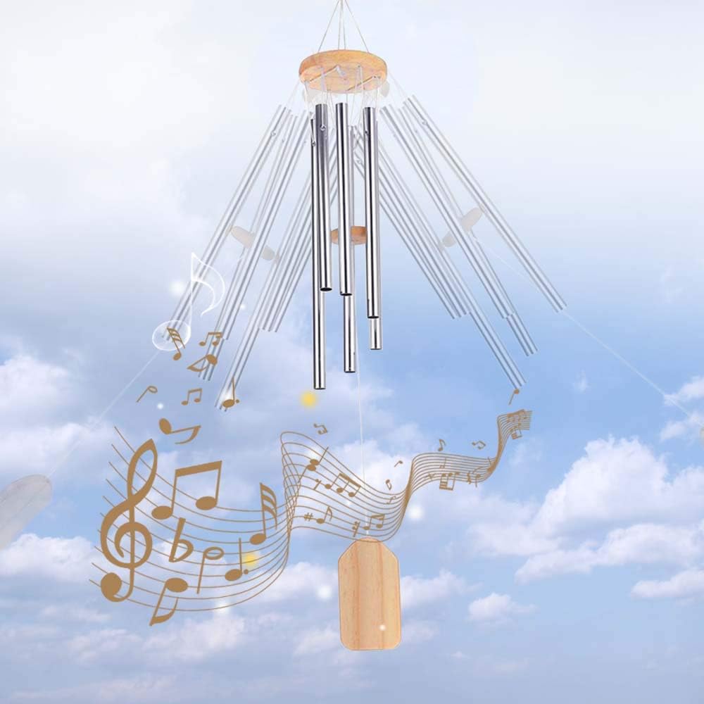 PATHONOR Wind Chimes Outdoor, with 6 Aluminum Tubes Wooden Wind Bell Memorial Wind Chimes, Best Gift Chimes Decor for Garden Patio Outdoor : Garden & Outdoor