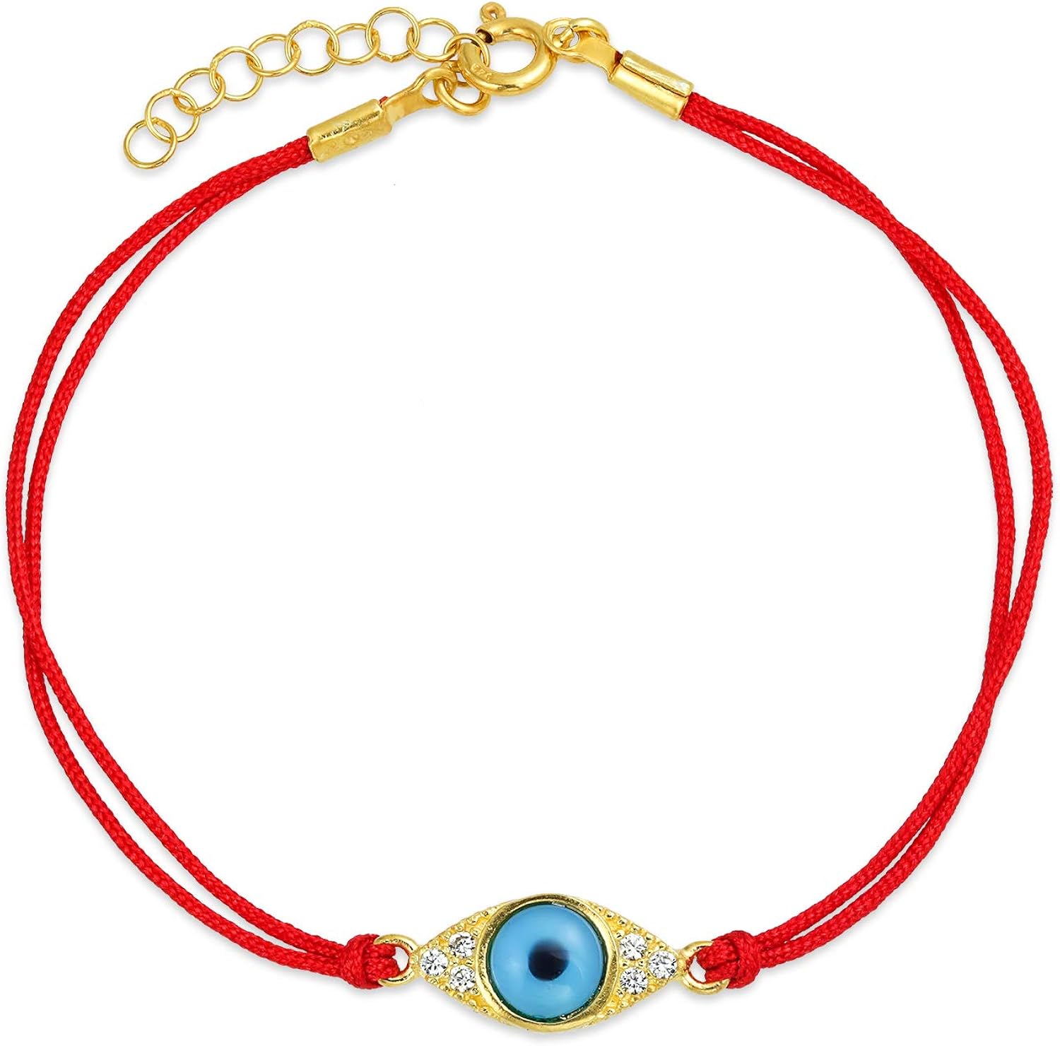 Minimalist Delicate Turkish Blue Evil Eye Red String Bracelet for Women