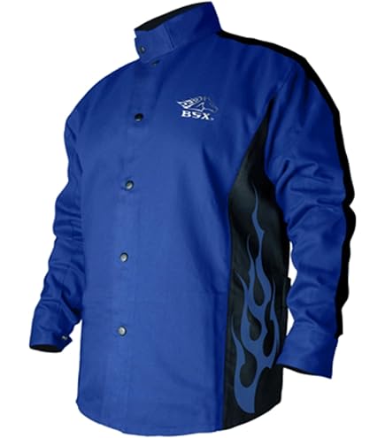 BSX BXRB9C Welding Jacket, FR, Cotton, Blue, 5XL: Protective