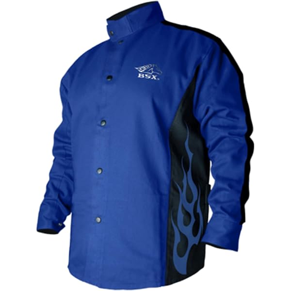 Black Stallion TruGuard 200 9oz Navy FR Cotton Welding Jacket – 3XL – Flame Resistant - View #4