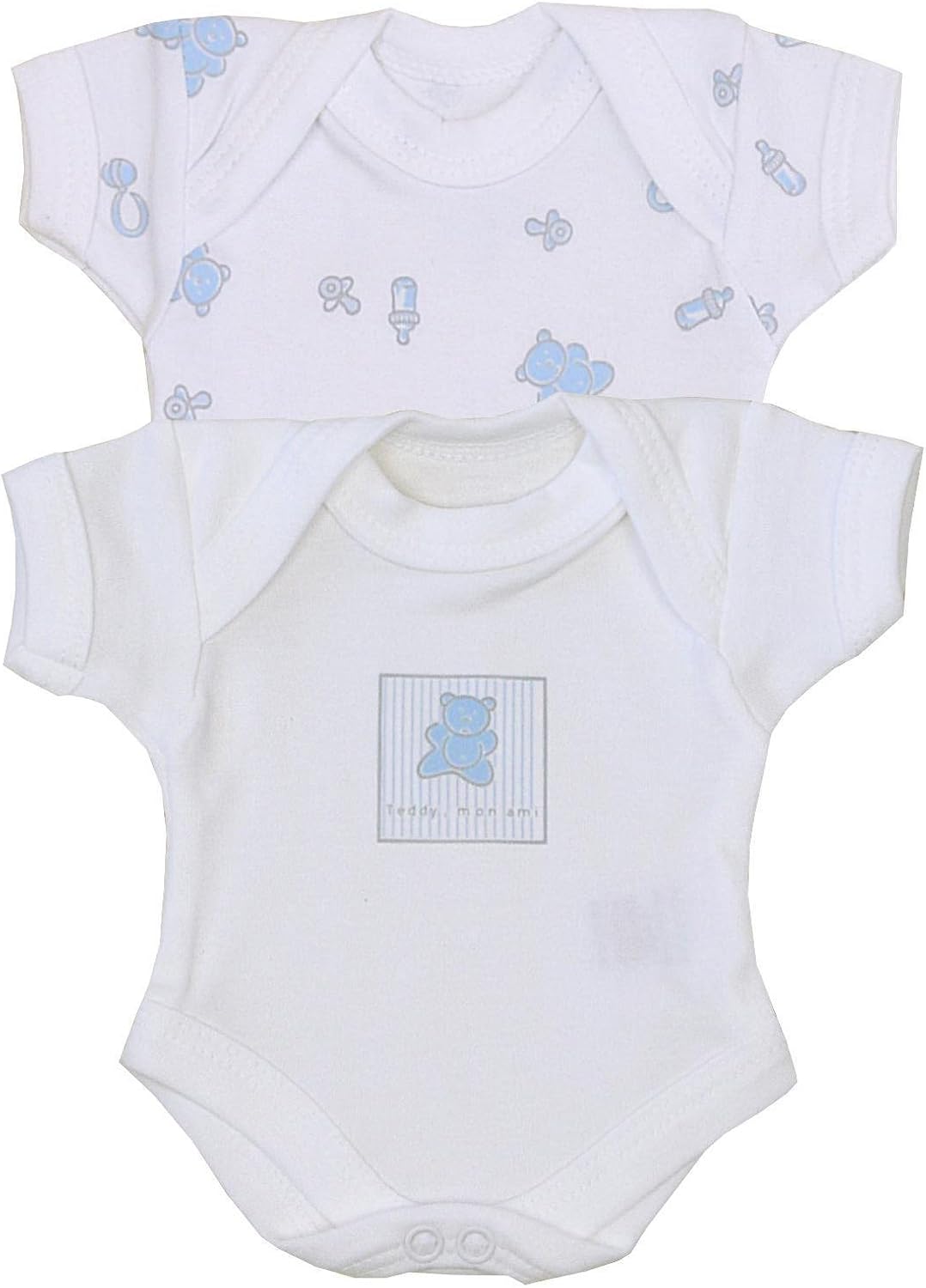 Babyprem Premature Baby 2 Bodysuits Cotton Vests Boys Clothes Blue 07