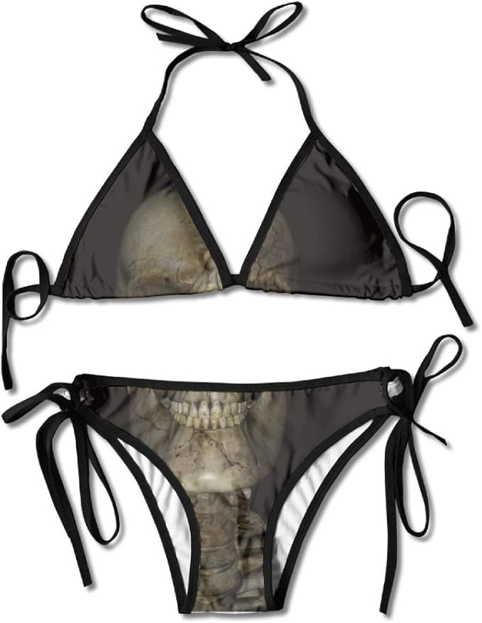 Amazon.com: Horror Skeleton Bikini Women's Summer Swimwear Triangle Top Bikinis Swimsuit Sexy 2 