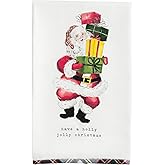 Mud Pie Christmas Have A Holly Jolly Tartan Trim Towel