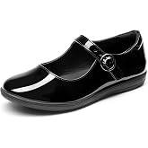 DREAM PAIRS Girls Mary Jane School Uniform Shoes | Girl Buckle Dress Shoes Back-to-school Non-Slip Fatigue-free Flats with Roomy Round Toe for Little Big Kids