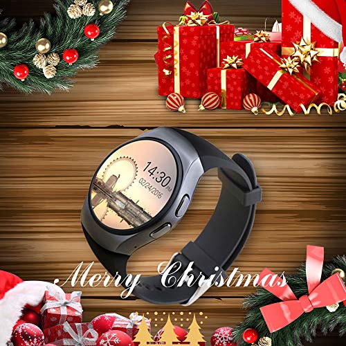 Evershop Smart Watch 1.5 inch IPS Touch Screen with SIM Card TF Card Slot - Smart Watches Smartwatch Phone with Sleep Monitor Heart Rate Monitor and Pedometer for iOS Android (Black)