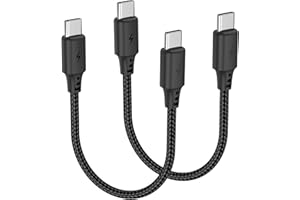 6 Inch USB C Cable, 2 Pack USB 2.0 Braided Fast Charge Type C to Type C Cord, Short USBC to USBC Cable for iPhone 17 16 15 Pr