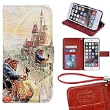 iPhone 6 Plus Wallet Case[5.5 inch], Onelee - Beauty and The Beast Premium PU Leather Case Wallet Flip Stand Case Cover for iPhone 6 Plus with Card Slots