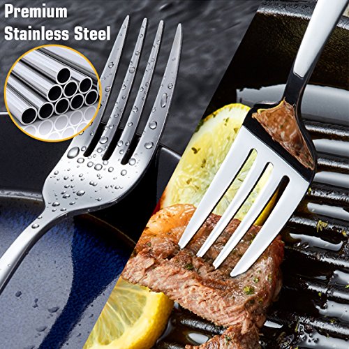 image for Flatware Silverware Set Stainless Steel, 40 Pieces Elegant Cutlery Set