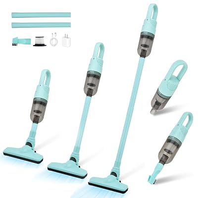 TROURAY Handheld Vacuum Cleaner,Ultra-Lightweight Mini Portable Vacuums for Home, 6 in 1 Stick Vac Cleaners for Car,Pet Hair(Green Cordless)