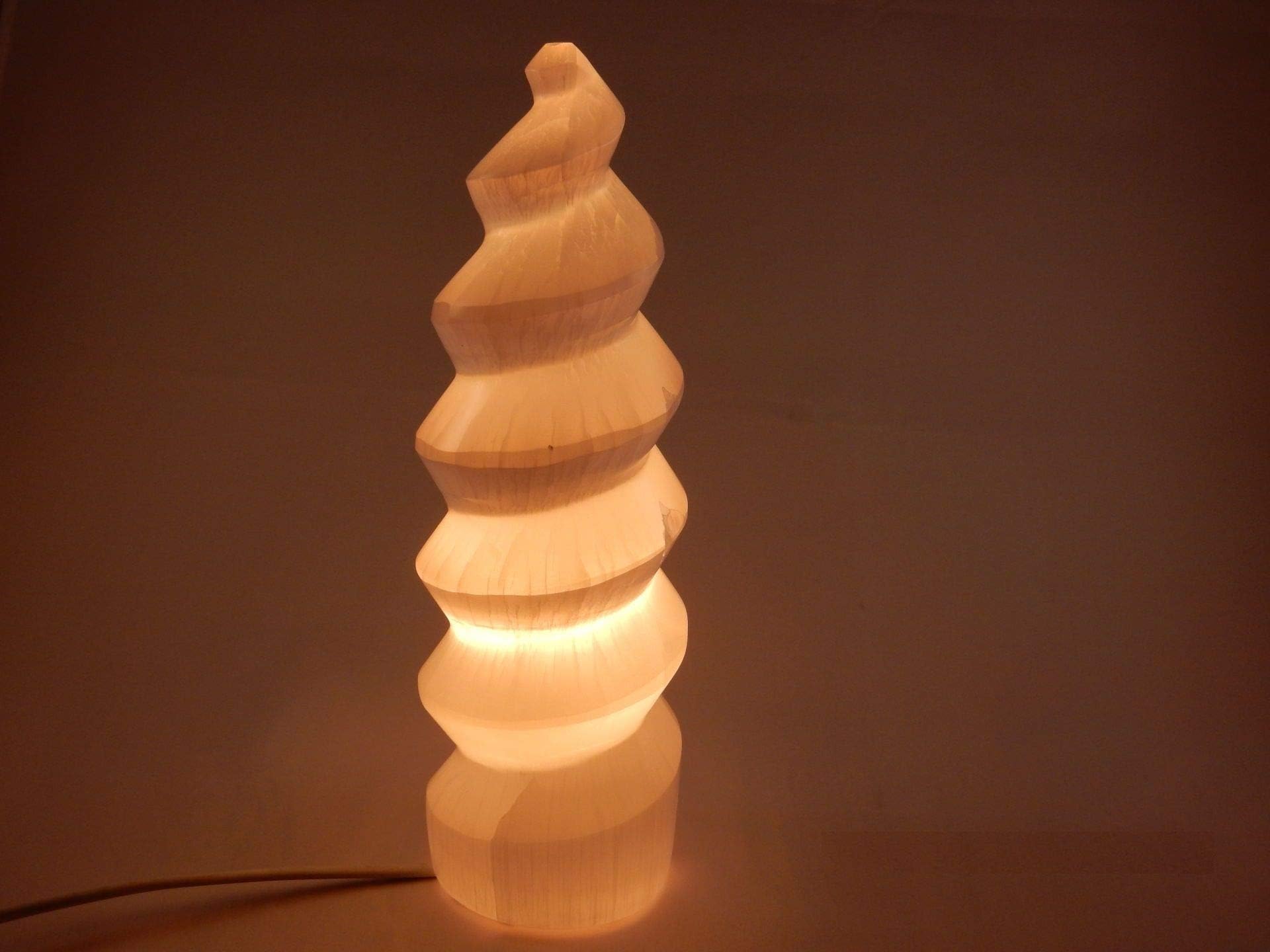 Selenite lamp Spiral 35 cm