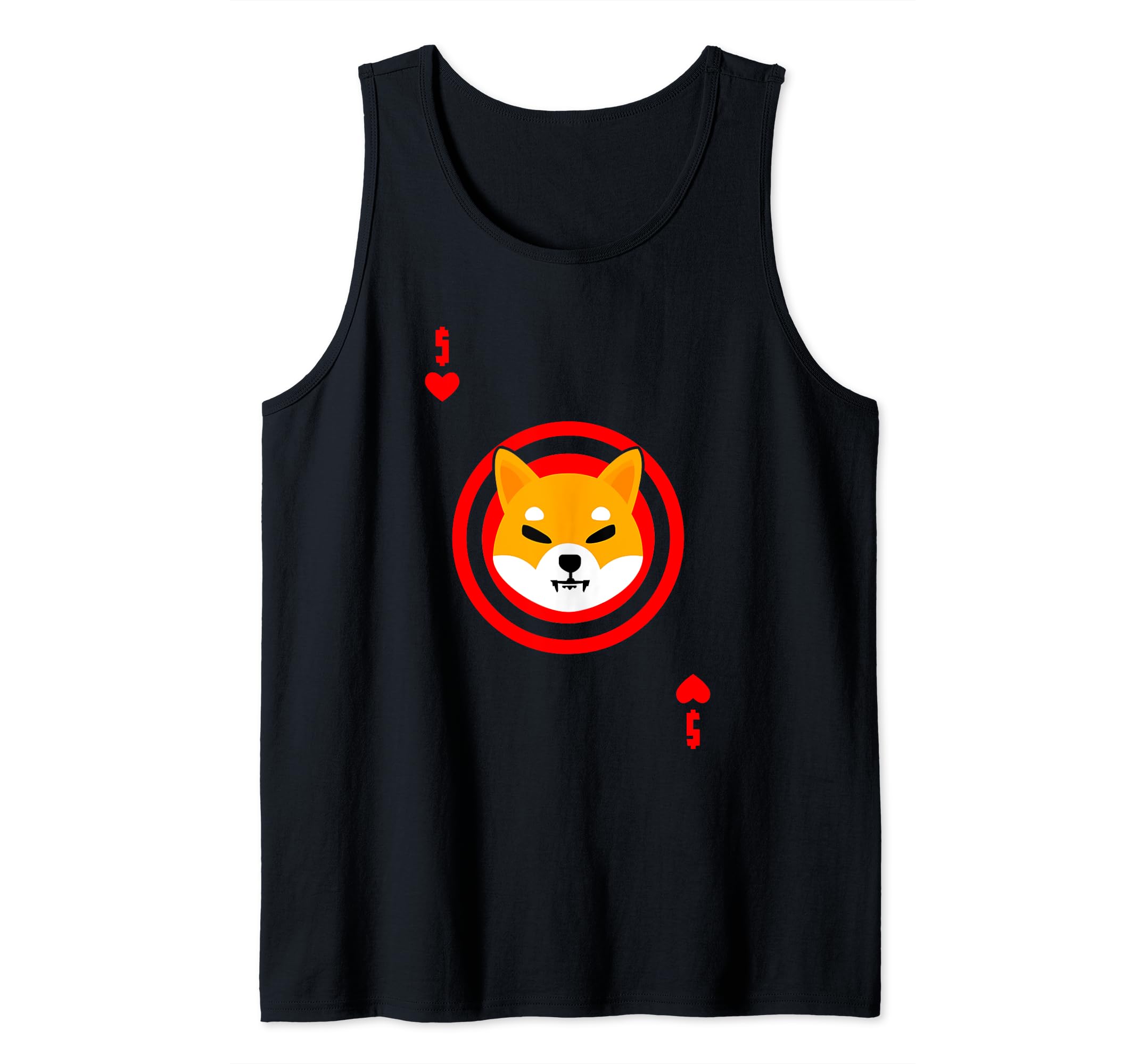 Shiba Inu Coin Hearts Card Blockchain HODL Cryptocurrency Tank Top
