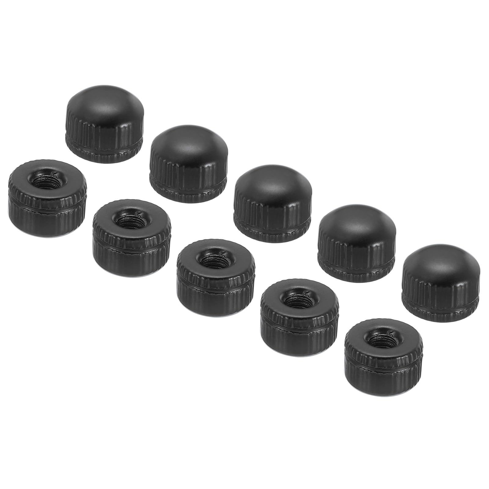PATIKIL M4x9x11 Cap Nut, 50 Pcs Acorn Nut Screw Knob Cap Insert Bolt Cover Female Thread Knurled Decorative Hardware Fittings Light Fixtures, Black