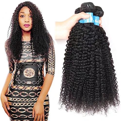 Brazilian Virgin Hair 4 Bundles Remy Hair Extensions Weave Hair Human Bundles 10A Kinkys Curly Hair Unprocessed Virgin Brazilian Hair Weft Extensions Giulia Hair (18 20 22 24 Inches)