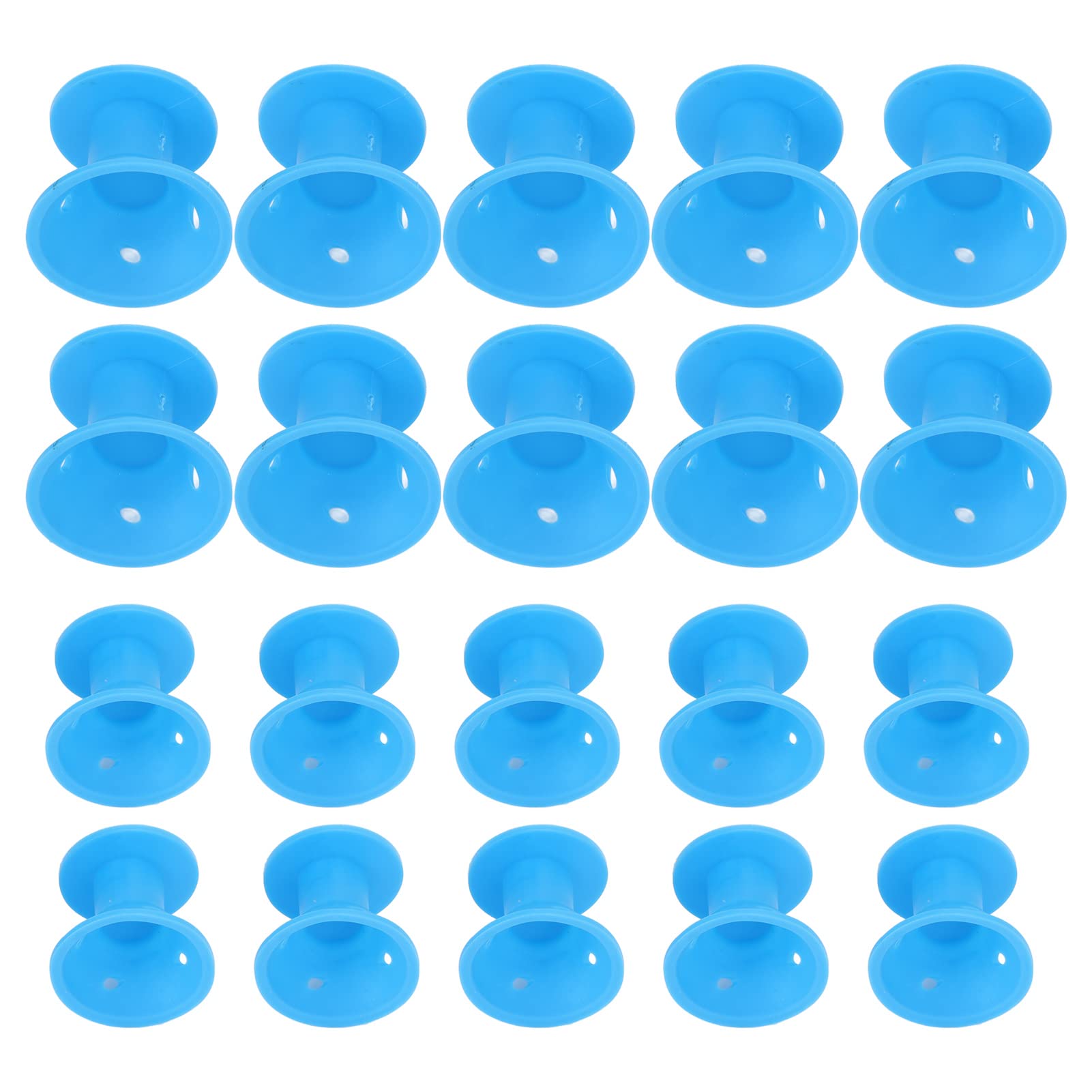 20pcs Hair Curlers Rollers, Soft Silicone Reusable Hair Curler Heatless Self Grip Hair Curlers Hair Styling Tool for Women, Blue