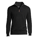 Lands' End Mens Bedford Rib Quarter Zip Sweater