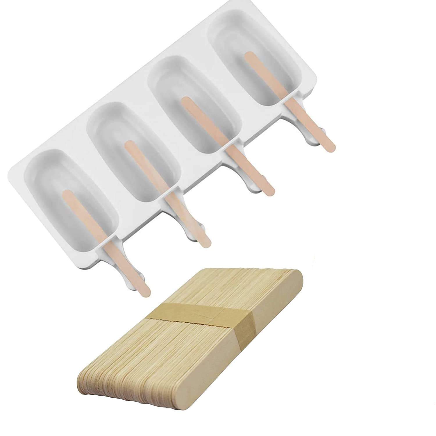 Buy Zollyss 4 Cavities Silicone Popsicle Molds , BPA Free Homemade Ice