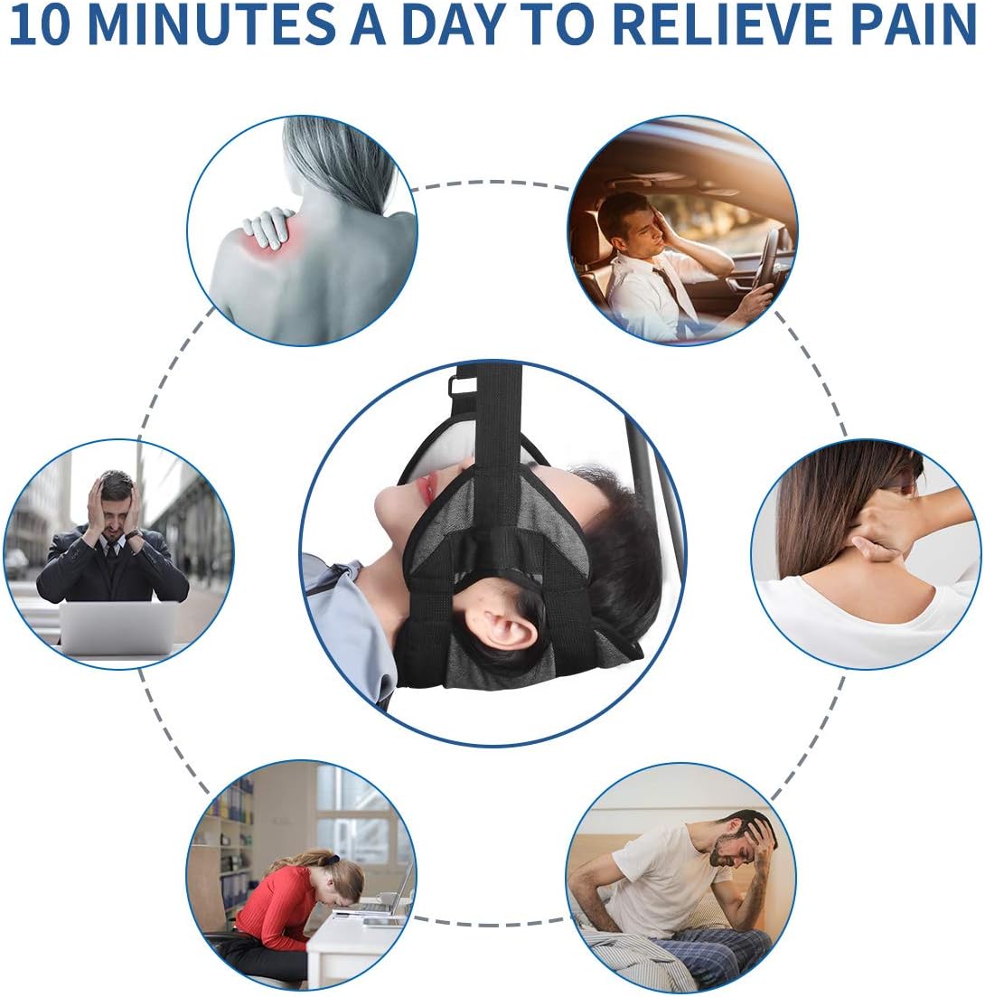 Neck Relief Hammock Head Hammock Pain Relief Cervical Traction Device Ear-Out Stretcher for Relaxation with Hammock Stand: Health & Personal Care