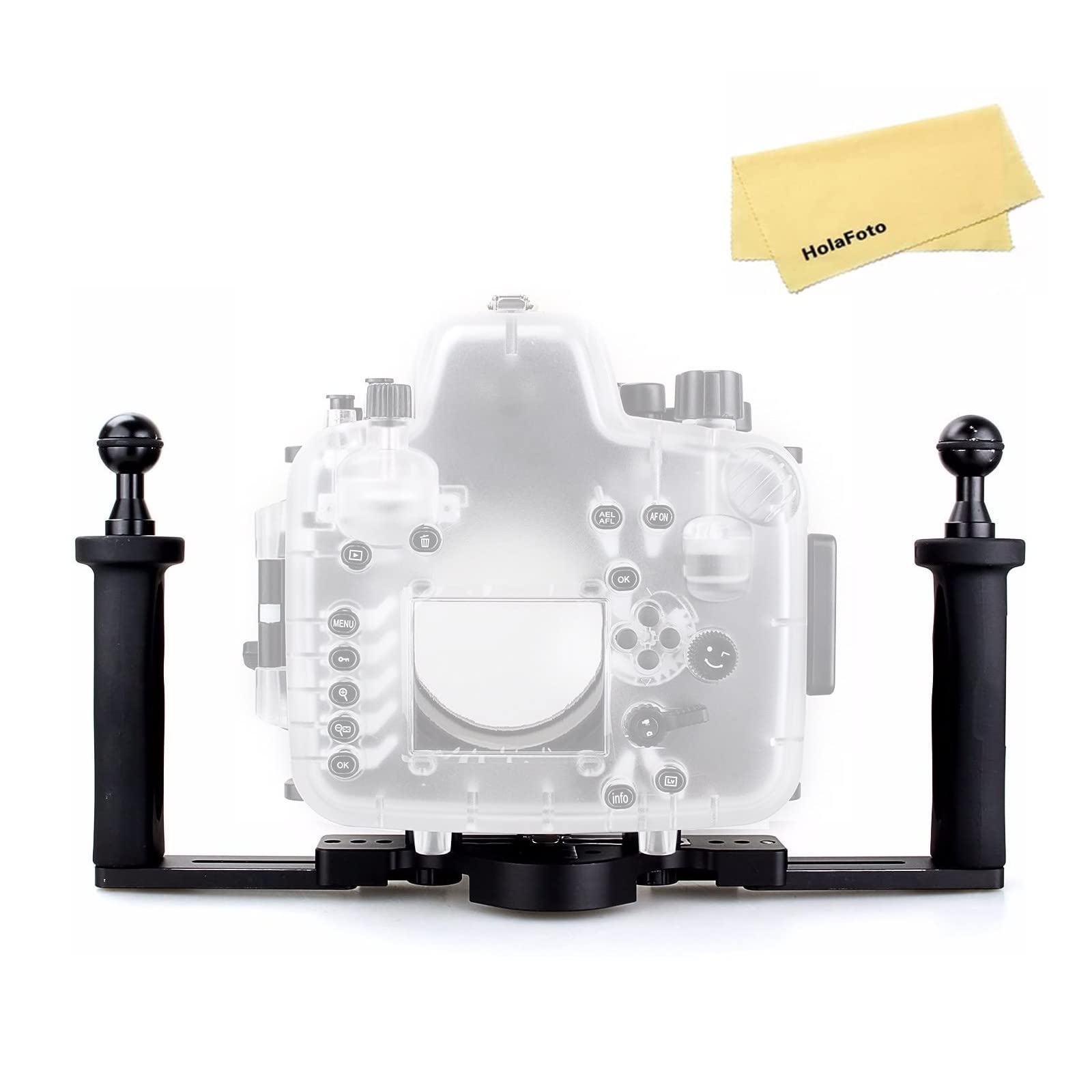 SeaFrogs Two Hands Extendable Aluminium Tray Lightweight Diving Handle Bracket Grip for Underwater Camera Housing w/Stainless Steel Mounting Plate 1/4