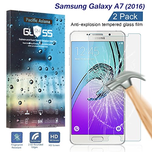 [2-pack] samsung galaxy a7 2016 tempered glass screen p…