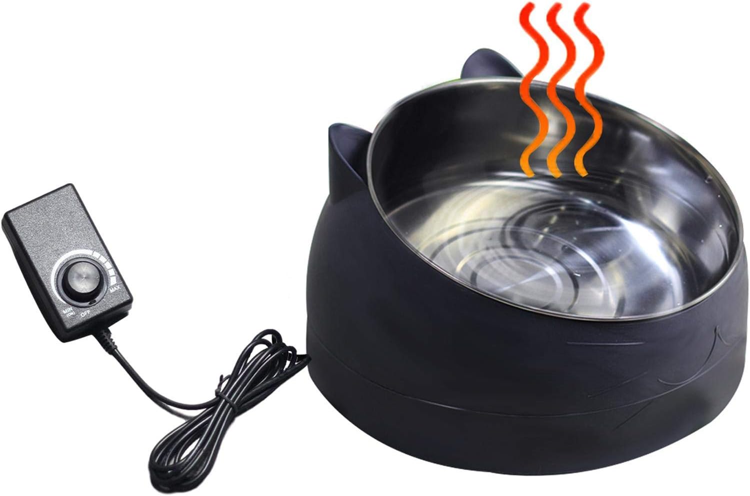 Pet Heated Pet Bowl Stainless Steel Thermal Wate Bowl Winter Adjustable