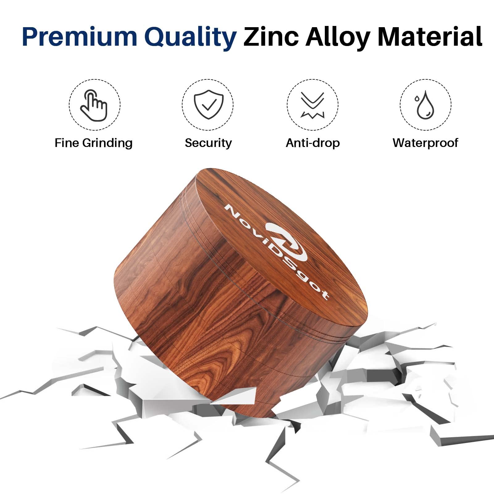 Spice Grinder 3.0 Inch, Large 3'' Grinder, Wooden Brown