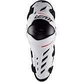 Leatt Brace Adult Dual Axis Off-Road Motorcycle Pivoting Knee and Shin Hard Shell Impact Foam Guard, White, XXL