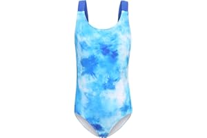 Zestonie Girls One Piece Swimsuits Tie Dye Bathing Suit for Girls Hawaiian Swimwear 3-16 Years