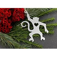 Iron Maid Art Love Monkey Animal Christmas Ornament Rustic Aluminum for Her Him Home Fall Decor Wedding Favor Thanksgiving