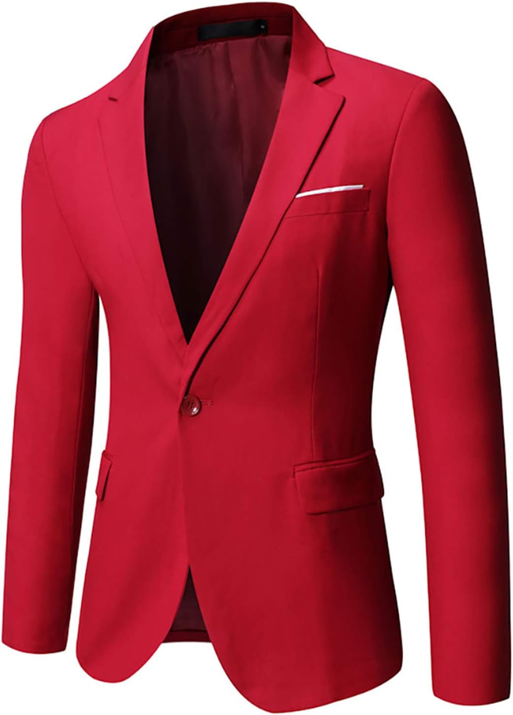 YIMANIE Men's Blazer Slim Fit Casual Suit Coat One/Two Button Business Lapel Suit Jacket Sports Coat Wine Red