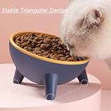 Zayejod Cat Bowls Tilted Raised Two Feeding Bowls Stand 15° Incline view 3