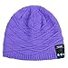 Qshell Men Women Bluetooth Audio Music Beanie Hat Cap with Stereo Speaker Headphones Microphone Hands Free and Rechargeable Battery for Cell Phones, iPhone, iPad, Tablets, Android Smartphones - Purple